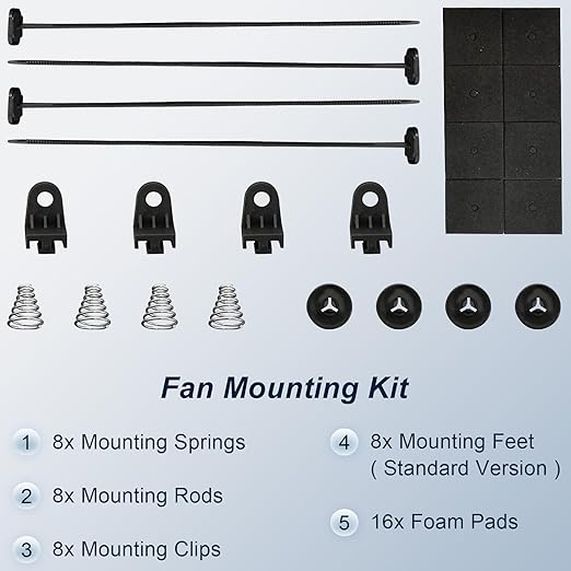 MuHize 7 Inch Slim Radiator Fan - 12V 80W 800 CFM High Performance Cooling Fan Kit with Mount for Universal Vehicles(Black, Pack of 2)
