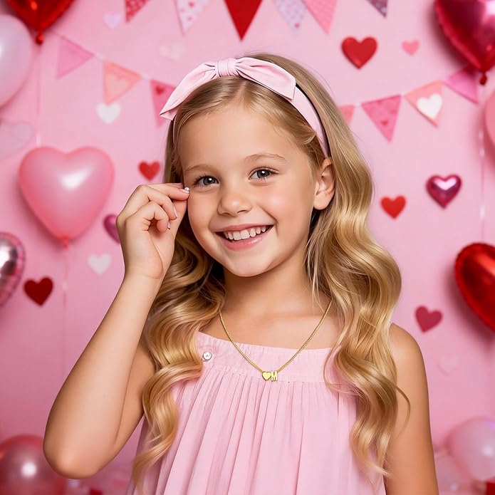 Valentines Day Gifts for Kids Women Teen Girls, 18K Gold Plated Letter A-Z Heart Initial Necklaces for Women Teen Girls Trendy Stuff Birthday Valentines Gifts for Her Mom Wife Jewelry