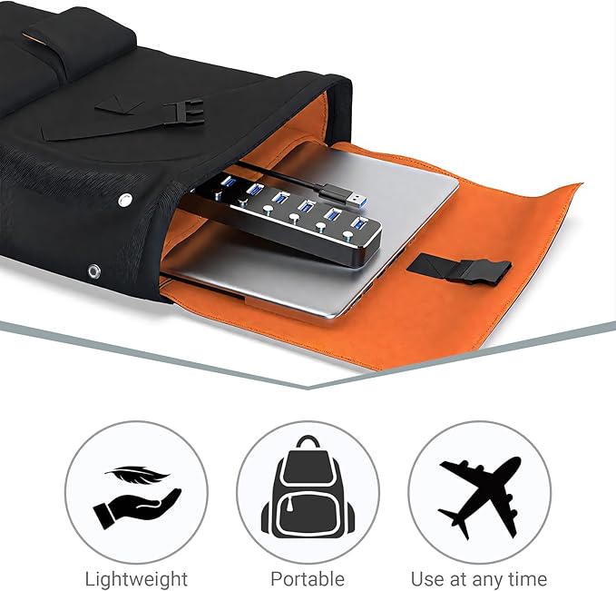USB 3.0 Hub 7 Port USB Hub with 2ft Long Cable Aluminum USB Hub for Laptop and PC with Individual On/Off Switch and LED Indicator