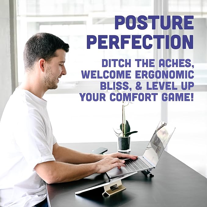 Steepy Adjustable Laptop Riser Portable and for Desk - 3 Heights Computer Stand
