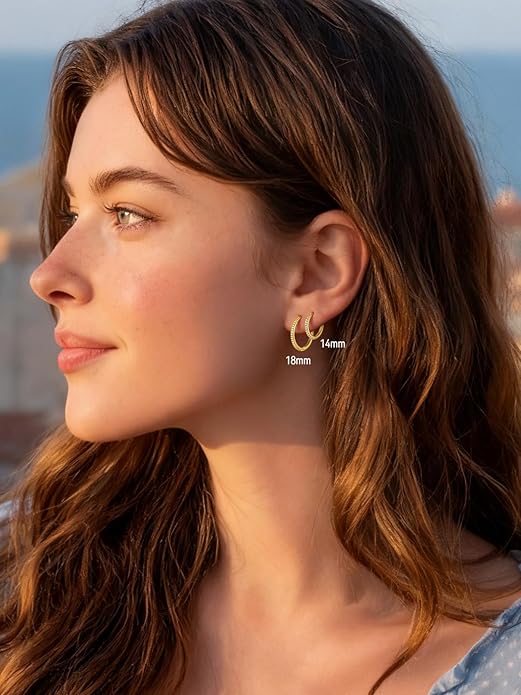 FaithHeart Sterling Silver Hoop Earrings for Women, Hypoallergenic Huggie Hoop Earrings Lightweight Small Cartilage Earrings Hoop Earring Dainty Everyday Earrings 6/8/10/12/14/15/16/18/20mm