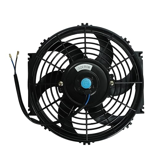 2PCS 10 Inch Universal High Performance Slim Fan Push Pull Electric Radiator Cooling Fan 12V 80W Mount Kit Black