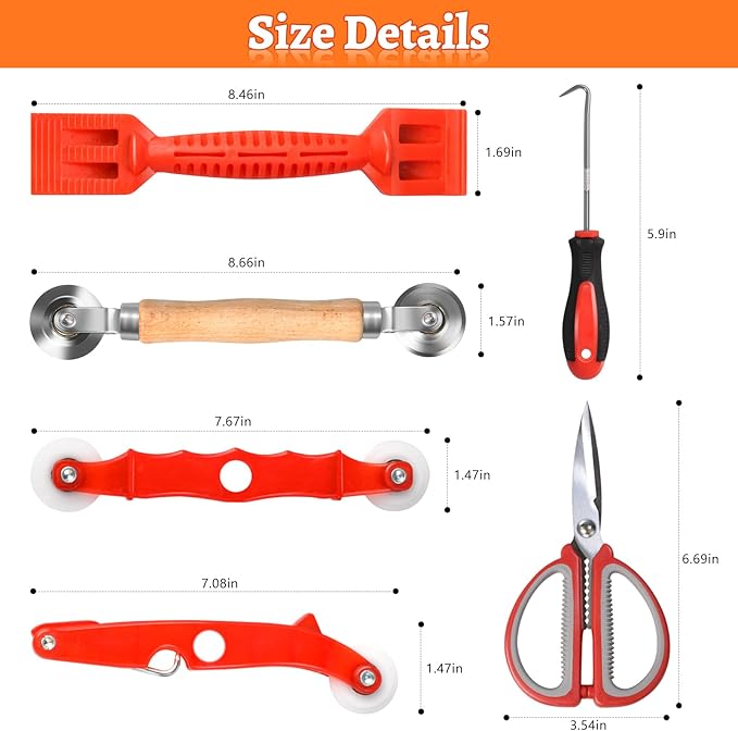 Screen Repair Tool,Window Roller,Spline Installer,6 in 1 Window Installation Tool,Screen Mouse Spline Roller for Installing & Replacing Window Patio Sliding Door (6 in 1)