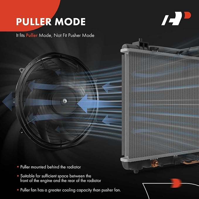 A-Premium 10'' 10 inch Universal Slim Fan Electric Radiator Cooling Fan Assembly, 12V 80W with Mount Kit