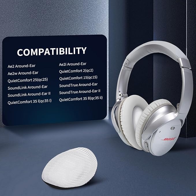Ear Pads for Bose QC35: Durable Comfortable Noise Cancellation Replacement Cushion Earpads for Bose Quitecomfort 35 QC35 QC35 ii Headphones with Good Audio Quality