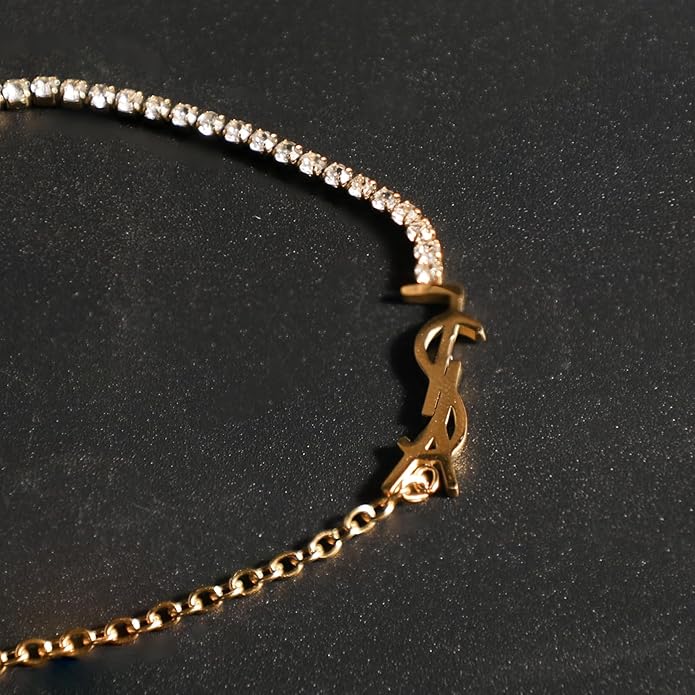 Initial Dainty 18K Gold Plated Chain Link Bracelet for Women, Minimalist Luxury Jewelry Gift