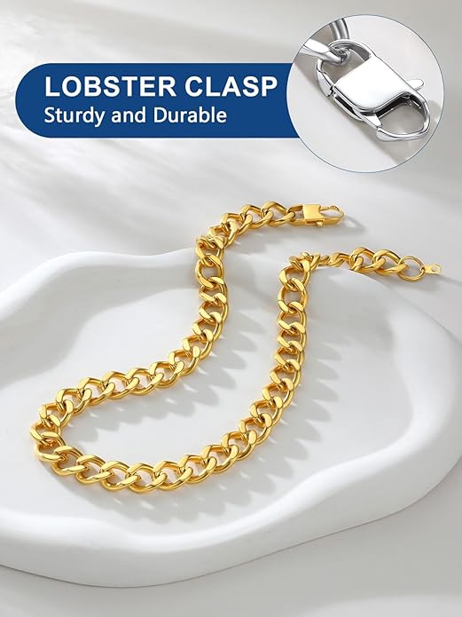 ChainsPro Cuban Link Chain for Women,Stainless Steel Chunky Necklace Silver/Gold Plated Thick Chain Choker, 12/16/20 mm Width,18" and 20" Punk Hip Hop Trendy Non Tarnish Jewelry Gifts