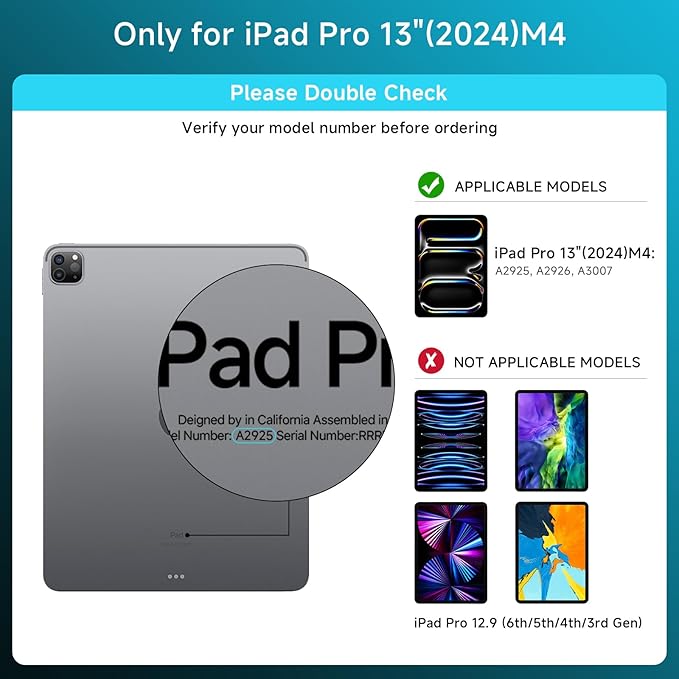 Transparent Case with Keyboard for 2024 iPad Pro 13 inch (M4), iPad Pro 13,7-Color Backlit,Magic Wireless Keyboard, 360°Rotating,Multi-Touch trackpad,Pencil Holder,with Shortcuts,Blue