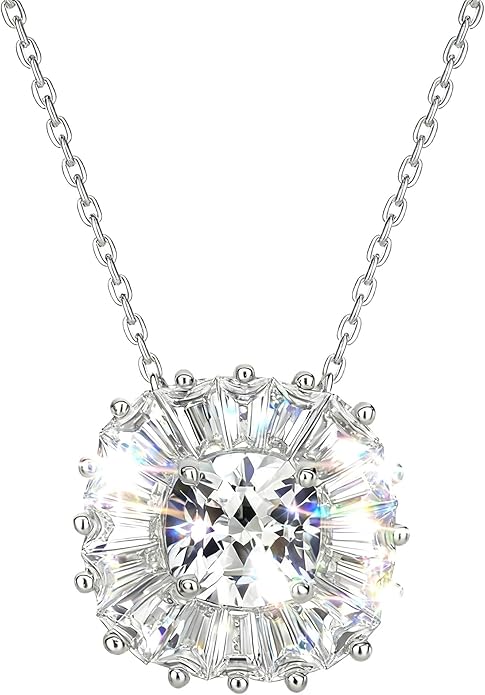 MISS MIMI Solitaire Cubic Zirconia Necklace for Women, 1–3 CT Round,Heart,Princess Cut CZ Options, Bezel or Prong Set in 925 Sterling Silver, Adjustable 16–20" Minimalist Everyday Jewelry