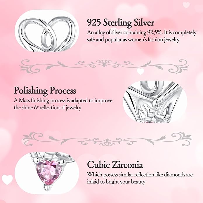 925 Sterling Silver Charms for Bracelets and Necklaces Charms for Women Fashion Jewelry for Women Friend and Mother