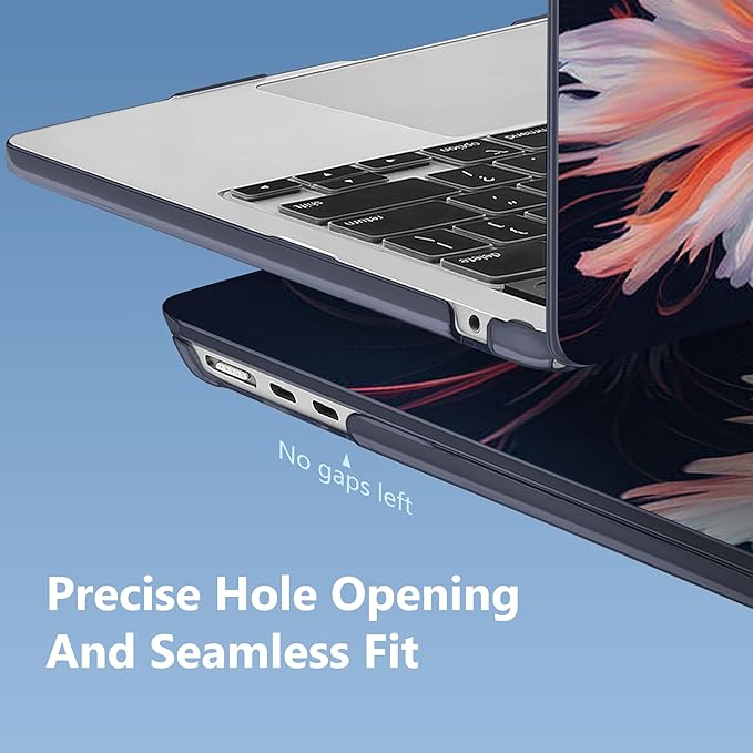 Mektron Compatible with M4 MacBook Air 15 inch Case 2025 A3241 2024 2023 M3 A3114 A2941 M2 Liquid Retina Display Touch ID, Plastic Hard Case & Keyboard Skin & Screen Protector - Floral C337