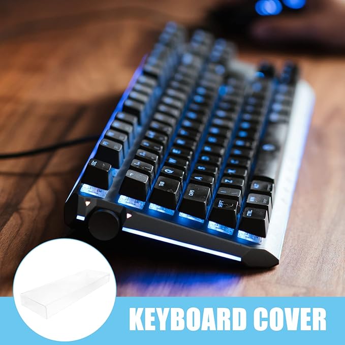 DOITOOL Clear Acrylic Keyboard Cover Protector -Cat, Desktop Keyboard Protector Mechanical Keyboard Cover Computer Keyboard Accessories (18.6 x 5.9X 1.8inch)