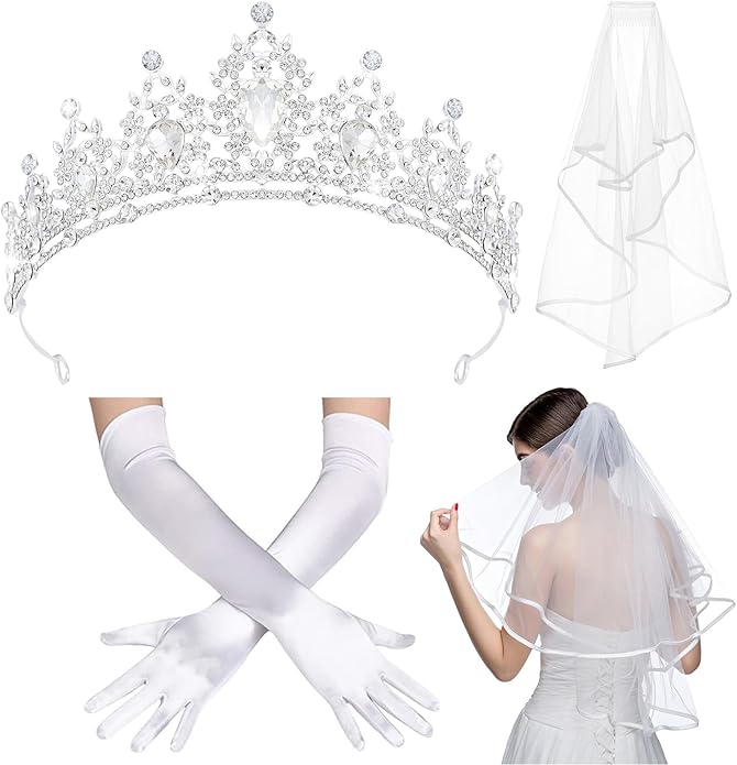 Crystal Tiaras & Crowns for Women, Bride Royal Queen Headband Princess Headpieces for Birthday Cake Crown & Prom Pageant Party