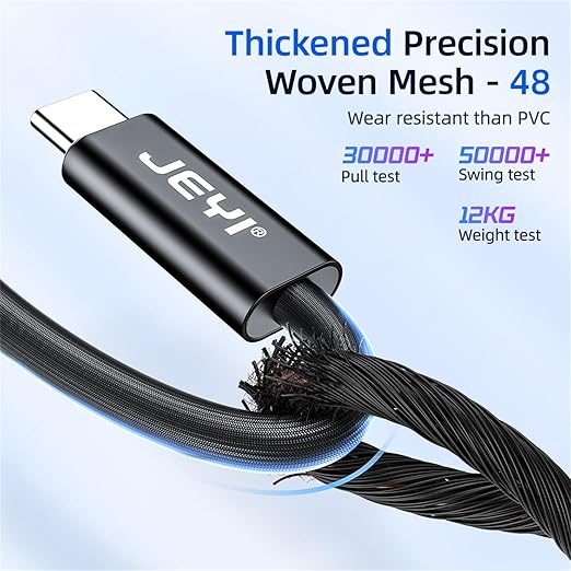 JEYI Thunderbolt 5 Cable 1m/3.3ft 80Gbps,120Gbps Bandwidth 16K/Dual8K,Multi-Screen Display,240W Fast Charging TB5,USB4/3/2,for iPhone 15/16,MacBook Pro/MacBook Air M3/iMac,Dell XPS 13/15(5-Certified)