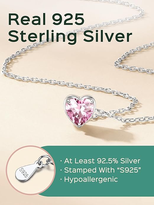 ChicSilver 925 Sterling Silver 12 Months Sparkling Round Cut Created Birthstone Pendant Necklace, 16 Inch Rolo Chain