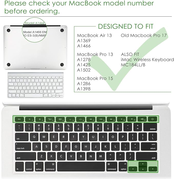 Allinside Blue Ombre Keyboard Cover Skin for MacBook Pro 13" 15" 17" (2015 or Older Version), MacBook Air 13" A1369/A1466, Older iMac Wireless Keyboard MC184LL/B