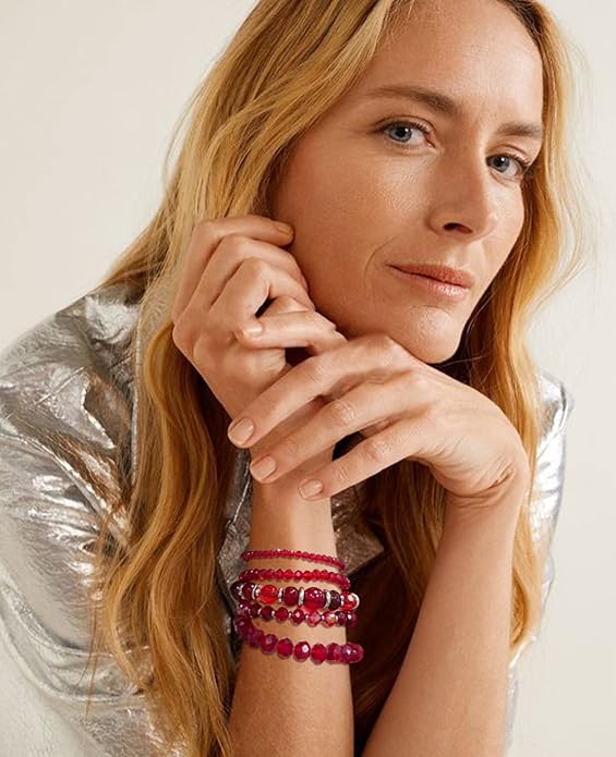 Noessla Beaded Boho Stretch Bracelet Colorful Stackable Crystal Beads Bracelets Trendy Costume Jewelry Mothers Day Gifts for Women