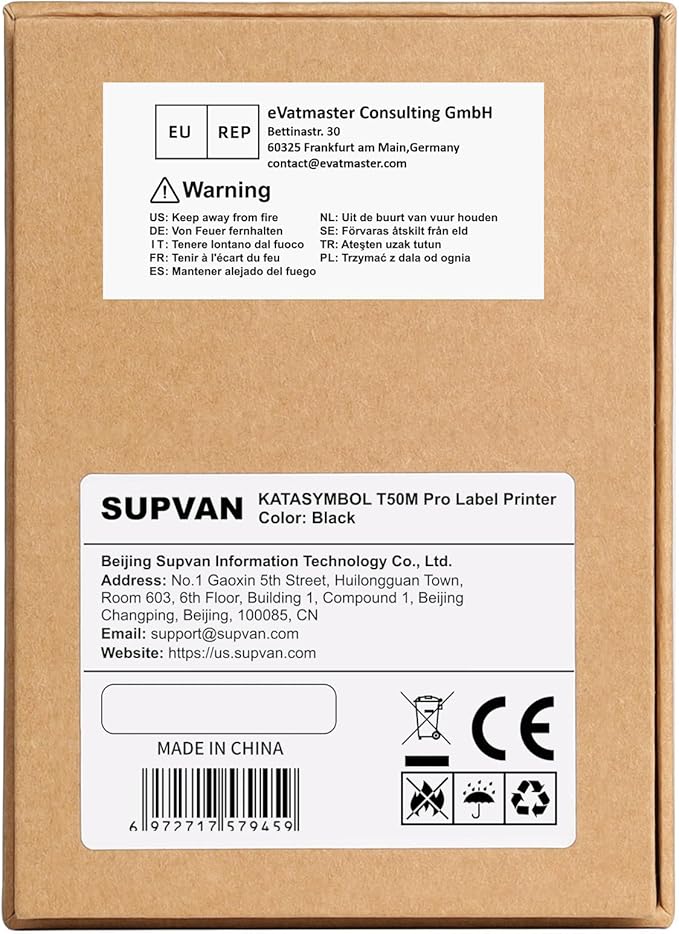 SUPVAN T50M Pro Bluetooth Label Maker Machine with 3 Tapes, Wide Waterproof Label, Versatile App with 40 Fonts and 650+ Icons, Inkless Labeler for Home, Kitchen, School, Office Organization, Black