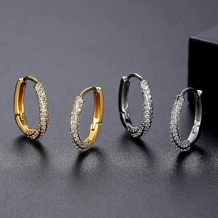 14K Gold O-Shaped Moissanite Ear Cuff, Fashionable Hollow Design, Golden Round Earrings