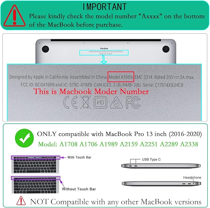 LanBaiLan Compatible for MacBook Pro 13 inch with Touch Bar 2022 2020 2019 2018 2017 2016 M1 M2 A2338 A2289 A2251 A2159 A1989 A1706 A1708, Laptop Protect Shell Case & Keyboard Cover, Mountain
