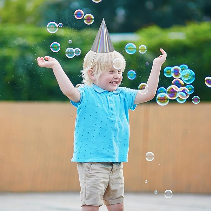 40/80 Pcs Metallic Cone Birthday Party Hats Bulk with Elastic String, 8 Colorful Celebration Headwear for Kids Adults
