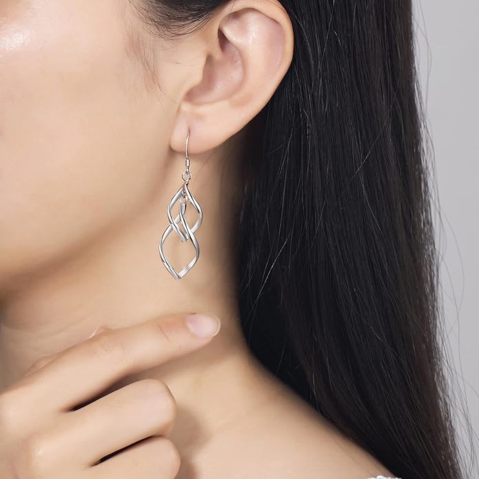 Sterling Silver Plated Earrings Dangle Earrings Linear Drop Statement Earrings for Women