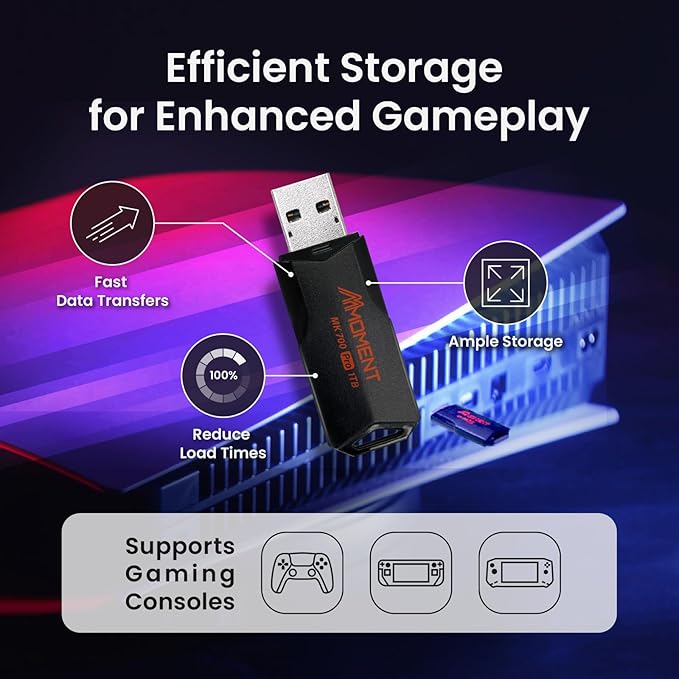 MMOMENT MK700 1TB USB 3.2 Gen2x1 Flash Drive, Read Speed up to 600MB/s, Write Speed up to 500MB/s,Thumb Drive