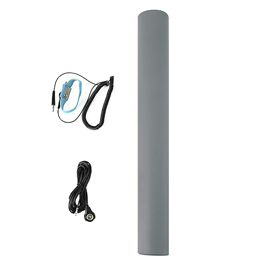 MWRF Source ESD Mat Kit with Wrist Strap and Grounding Cord (2 FT x 3 FT x 0.12 Inch, Grey)