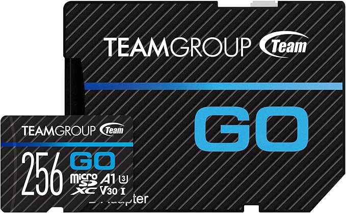TEAMGROUP GO Card 256GB x 3 PACK Micro SDXC UHS-I U3 V30 4K for GoPro & Drone & Action Cameras High Speed Flash Memory Card with Adapter for Outdoor Sports, 4K Shooting, Nintendo-Switch TGUSDX256GU362