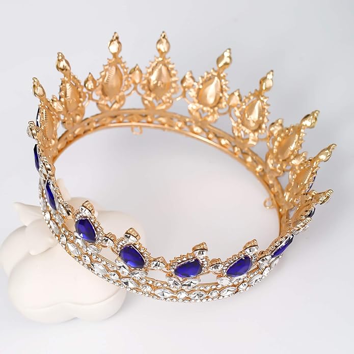 FORSEVEN Queen Crown Rhinestone Wedding Crowns and Tiaras for Women Costume Party Hair Accessories Princess Birthday Crown Crystal Bridal Crown Halloween Decorations Headband