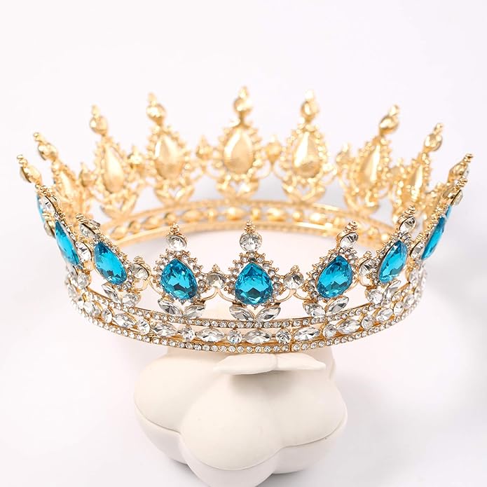 FORSEVEN Queen Crown Rhinestone Wedding Crowns and Tiaras for Women Costume Party Hair Accessories Princess Birthday Crown Crystal Bridal Crown Halloween Decorations Headband