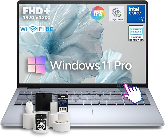 Dell 16 Business Laptop - w/Accessories • Intel 10-Core 7-150U • 16" FHD+ WVA Touchscreen • Win11 pro • Wi-Fi 6E • Backlit KB, • Fingerprint Reader, • Copilot • 16 GB DDR5 • 1TB SSD