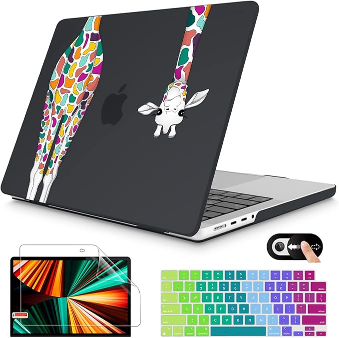 Mektron Case for MacBook Pro 16" M4 A3403 A3186 M3 A2991 M2 A2780 M1 A2485 (2021/2023/2024) Pro/Max with Touch ID, Hard Shell Plastic Laptop Cover Keyboard Cover Screen Protector, Black