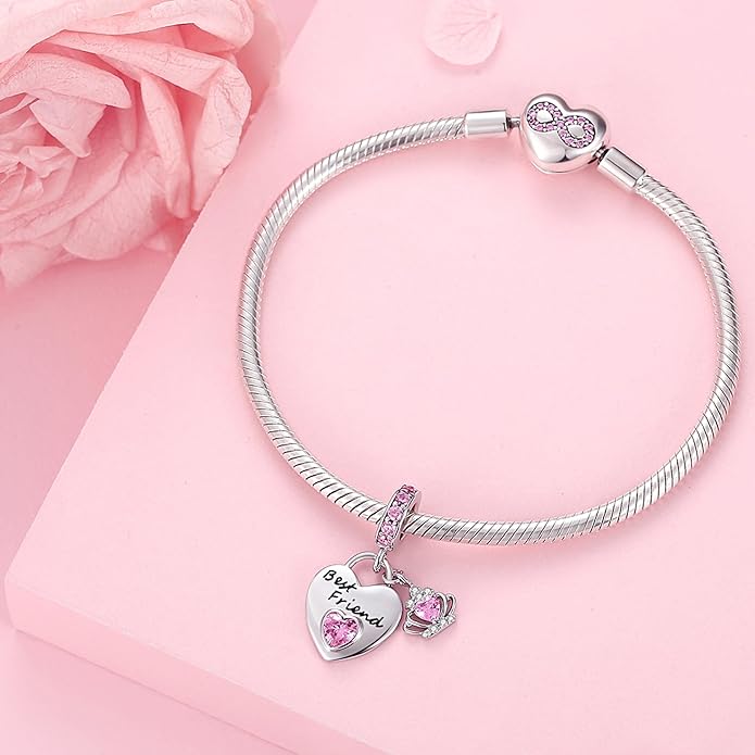 Family Charms for Charms Bracelet: 925 Sterling Silver Heart Dangle Charms for Bracelets and Necklaces, Birthday Mother's Day Christmas Jewelry Gifts For Women.