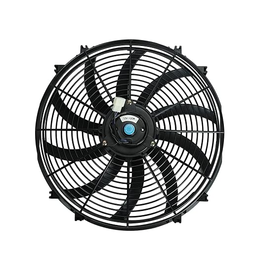 2PCS 16 Inch Universal Slim Fan Push Pull Electric Radiator Cooling 12V 120W Mount Kit Black