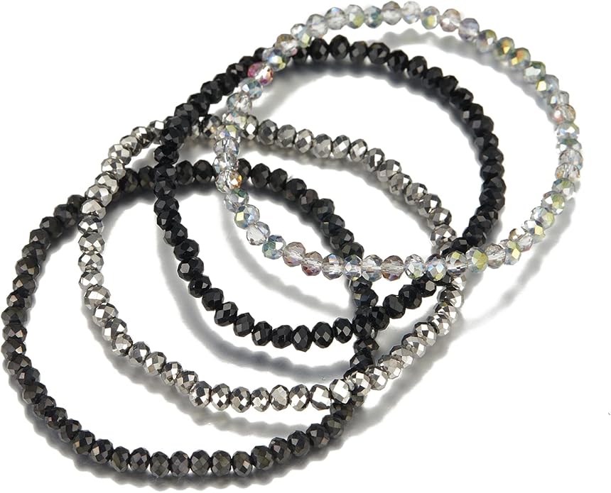 Noessla Beaded Boho Stretch Bracelet Colorful Stackable Crystal Beads Bracelets Trendy Costume Jewelry Mothers Day Gifts for Women