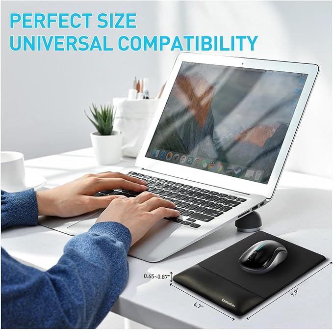 univo colors Design-Wave Wrist Rest Mouce Pad,PE Mouse Sliding Panel+Artificial Sheepskin+Memory Foam+Ergonomic+Anti-Slip Gel,Resilience Support During Work and Gaming,Mouce Accessory,Yellow