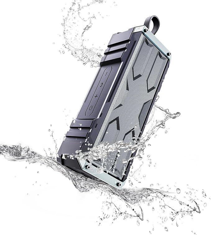 comiso Bluetooth Speaker, 5.3 Rugged Portable Speaker with 20W Stereo Sound, Speakers Bluetooth Wireless IPX7 Waterproof, 24H Playtime, Small Speakers with Deep Bass for Home, Outdoor, Beach, Travel