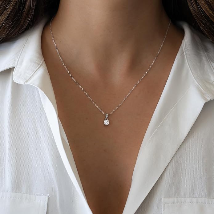 Valentines Day Gifts for Women Her - Dainty Necklaces for Women Cute Station Choker Simulated Diamond Necklace Simple Layering CZ Necklace Trendy Jewelry Gifts