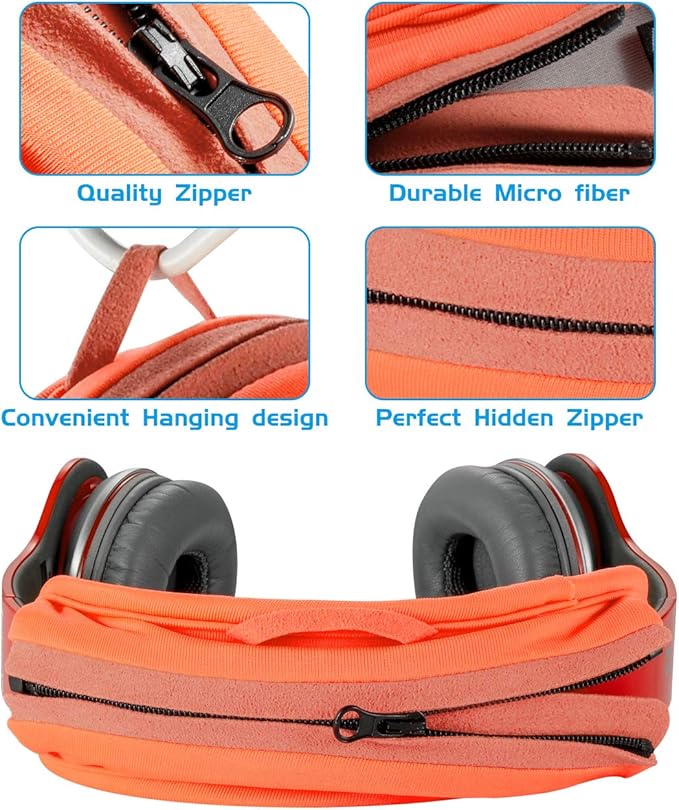 TXEsign Universal Replacement Headband Cushion Pad Cover Protector Compatible with ATH M50X, QC 35i/35ii, QC25, Solo 2/Solo 3, Studio 2/3 Headphones (Orange)