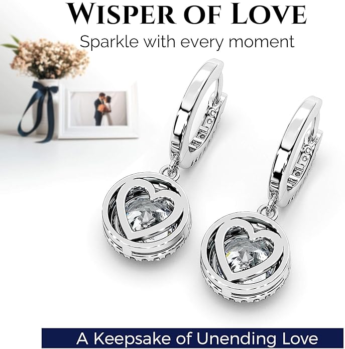 Moissanite Diamond Drop Earrings for Women Halo Solitaire S925 Rodium Vermeil Sterling Silver Dangle for Wife Girlfriend Mom Gifts for Her Daughter on Birthday Wedding Anniversary