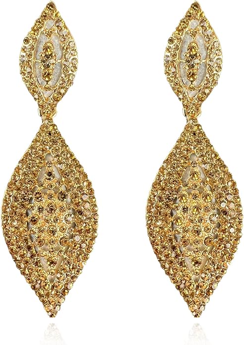 Elegant Rhinestone Dangle Earrings Crystal Wedding Bridal Long Dangling Drop Earrings Chandlier Earrings for Women Bridesmaid