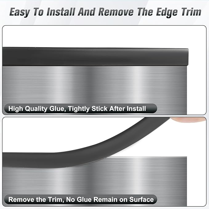 Edge Trim, 1/16" Rubber Edge Trim, Flexible Self Adhesive U Channel Edge Protector for Sharp Edge, Sheet Metal and Car Doors, Peel and Stick Car Door Edge Guard, Black Color, 20Ft