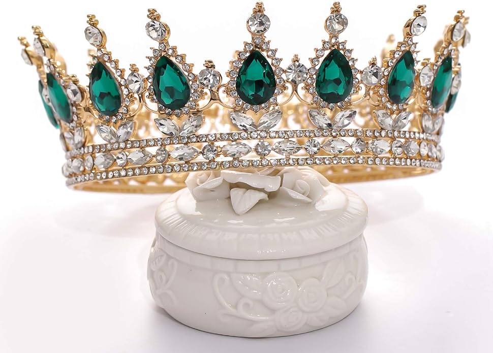 FORSEVEN Queen Crown Rhinestone Wedding Crowns and Tiaras for Women Costume Party Hair Accessories Princess Birthday Crown Crystal Bridal Crown Halloween Decorations Headband
