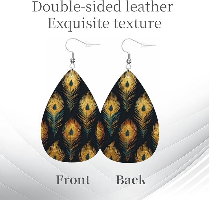 Teardrop Style Leather Earrings Outer Layer Silver Plating Hypoallergenic, Fashion Accessories Suitble Casual Outfits Parties Daily Wear for Sister Mom Wife Friends