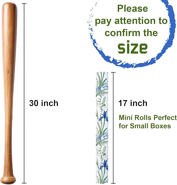 MAYPLUSS Floral Wrapping Paper Roll for Girl- 17 Inch X 33 Feet - Elegant Wild Flower Gift Wrap Paper for Bridal Shower, Wedding, Engagement, Birthdays