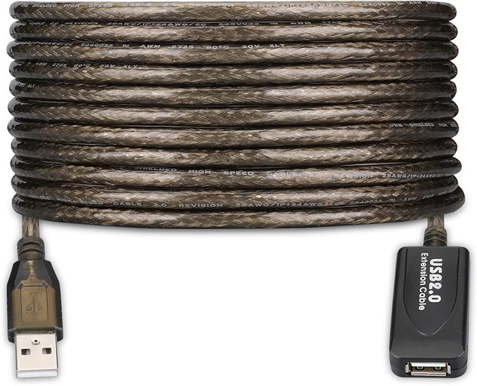 LDKCOK USB 2.0 Type A Male to A Female Active Repeater Extension Cable 30ft, High Speed 480 Mbps (30FT-10M)
