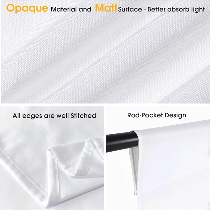 10x20ft White Backdrop for Photography, Dual-Size Dual-Pocket Design Photo Booth Background for Portrait Photoshoot, Party and Video with Both Options of 10 feet and 20 feet in Width