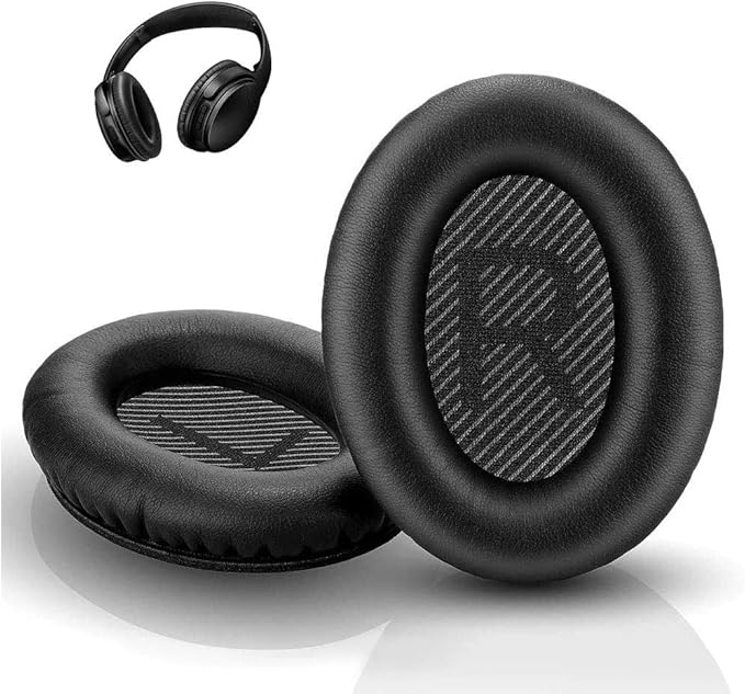 QC35 Headphones Replacement Ear Pads - QC35,QC35ii Replacement Earpads Cushion - Compatible with Bose Quiet Comfort35,QC45,QC25,QC35ii,QC15,AE2,AE2i-Comfortable & Durable（Black）