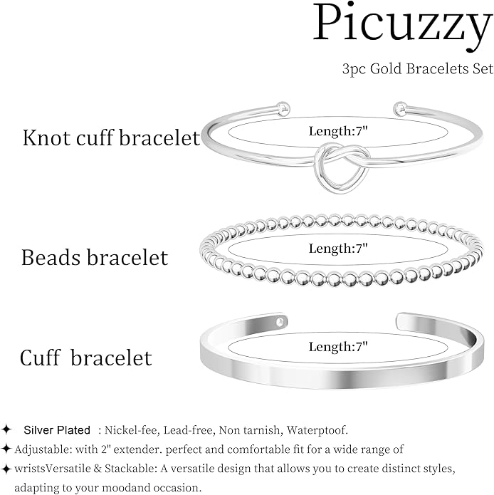 Gold Bangle Bracelets for Women, Non Tarnish Dainty 14K Gold Plated Cuff Bracelets Stackable for Women,Waterproof Bracelet Stack Gold Jewelry Gifts Trendy Adjustable Accessories